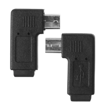 90 laipsnių Kairėje ir Dešinėje Kampu, Mini USB 5Pin moterį, Micro USB Male Duomenų Sinchronizavimo Adapteris #221