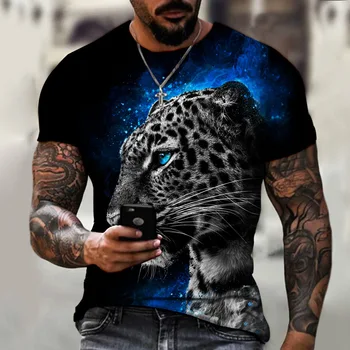 Tigro Kova su Gyvūnų Žvėris Aštri Liūtas/leopardas Spausdinti 3D T-marškinėliai Vyrams trumpomis Rankovėmis Viršūnes Negabaritinių Tees Marškinėliai Vyrams Dizaino Drabužiai