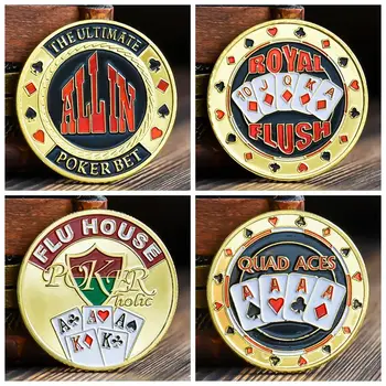 Royal Flush Visi Quad Aces Full House Pokerio Mahjong Žetonų Paspauskite Monetų Coleccionables Kolekcionuojamų Hold ' em Kūrybos Pasisekė Dovanos