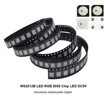 WS2812B IC 4pin 5050 SMD WS2812 RGB Full Individualiai Adresuojamo Digital RGB LED Lustas DC5V LED Lustas 10-1000PCS