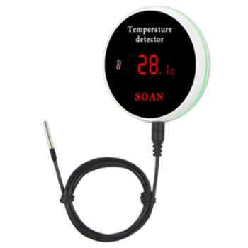 Tuya Smart Home Wifi Temperatūros Jutiklio Laido Skaitmeninis Smartlife Termometras Kambario Vandens Baseinas Termostatas Signalizacijos ES Plug
