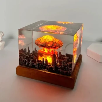 Branduolinio Sprogimo Bomba Grybo pavidalo Debesies Lempos Flameless Lempa Kiemas Kambarį Dekoro 3D Naktinis Žibintas Įkraunamas