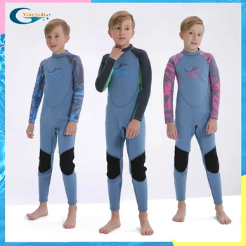 Vaikai vientisas maudymosi kostiumėlis 2MM ilgai vyrai moterys kamšalu nardymo kostiumas apsaugos nuo saulės ilgomis rankovėmis kelnės šiltos, banglenčių, nardymo kostiumas