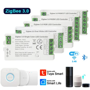 Zigbee 3.0 LED Valdiklis WiFi 2.4 GHz BMT RGB RGBW RGBCCT LED Juostelės Atspalvis Tiltas Tuya Vartai Smart Dalykų, Balso Kontrolės DC5V-24V
