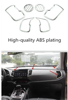 Už Kia Sportage R 2010-2017 ABS Chrome/nerūdijančio plieno Oro kondicionavimo angos dekoratyvinis rėmelis apsauga, automobilių reikmenys