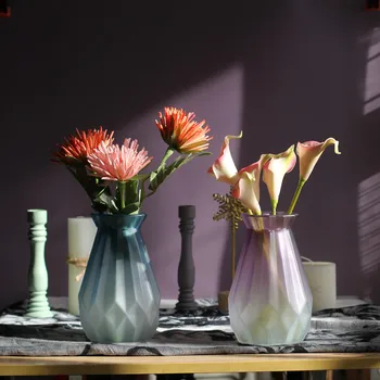 Nauja Stiklo Vaza Matinio Spalvos Darbalaukio Šviežių Gėlių Stiklo Vaza, Džiovintų Gėlių Namų Puošybai