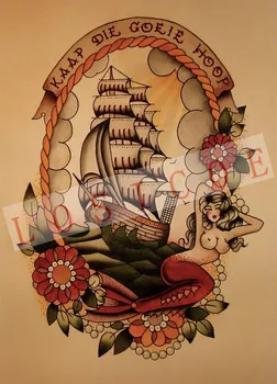 Aukštos kokybės kūrybos tatuiruotė modelis plakatai siena lipdukas 30X42 CM nostalgija retro kraftpopieris Rašalinis spausdinimas meno Apdailos A1