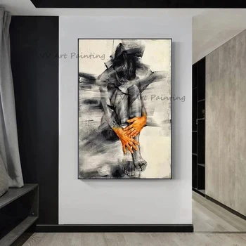 Naujausia Rankų darbo Abstraktaus Stiliaus Portretas Naftos Tapyba Ant Drobės Apdaila Moterų Seksualus, Kūno Tapyba Namų Dekoro Nuogas Brėžinys