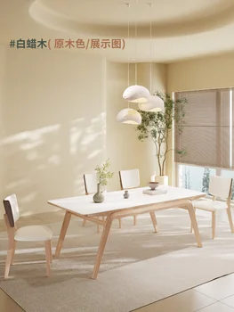Vaiskiai balta šiferis, valgomojo stalas, grietinėlė vėjas Šiaurės valgomojo stalas, modernus minimalistinio namų valgomojo stalas, kėdės,