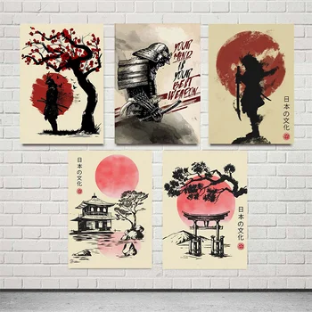 Retro Japonijos Kultūros, Meno Tapybos Drobės Jajoi Kusama Plakato Spauda Katsushika Hokusai Sienos Paveiksl Kambarį Namų Dekoro