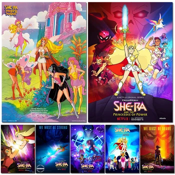 Ji Ra ir Princeses Galia Klasikinių Animacinių filmų Plakatai Kraft Popieriaus, Kambario, Namų dekoro Juostos apdailos maison Menas, Sienų Tapyba