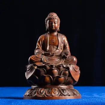 Sėdi Buda su Bokšto: Mediniai Šiuolaikinio Meno Skulptūros - puiki Dovana Statula, Savitas Dekoratyvinis elementas, skirtas Šiuolaikinės Kosmoso