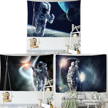 Pritaikoma Astronautas Dangaus Gobelenas Sienos Kabo Fantazijos Visatoje Mokslo Hipių Kambarį Spausdinti 