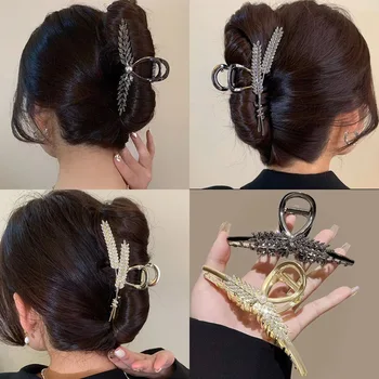 Prabanga Kalnų Krištolas Metalo Plaukų Žnyplės Išskirtinį Geometrinis Plaukų Įrašą Patraukti Barrettes Hairgrip Girl Plaukų Aksesuarai, Galvos Apdangalai Dovana