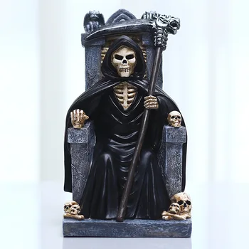 Kūrybos Grim Reaper Sosto Statula Dervos Kaukolė Statulėlės Helovinas Apdailos Ornamentu Skulptūros, Dekoratyviniai Amatų Namų