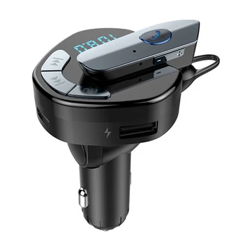 Automobilinis FM Siųstuvas Bluetooth, MP3 Grotuvas Su Ausinėmis Parama TF Kortelė USB Įkroviklis