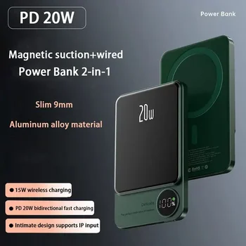 50000mAh Nešiojamų Powerbank C Tipo Greitas Įkroviklis Wireless Power Bank Magnetinio iPhone 14 13 12 Xiaomi 
