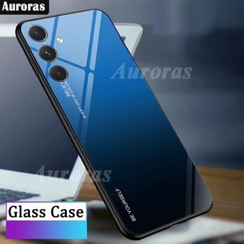 Auroras Samsung Galaxy S23 FE Atvejais Prabanga Gradientas Grūdintas Stiklas Sunkiai Shell 