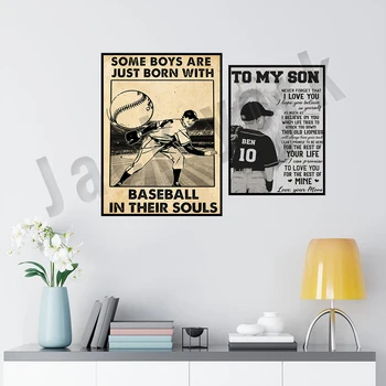Kai kurie berniukai gimė su beisbolo savo sielos šviesą plakatas, beisbolo žaidėjas retro plakato, beisbolo komandos treneris plakatas