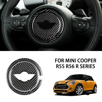 Mini Cooper r55 toksiškas gyvūnijai R56 R serijos priedai, anglies pluošto vairas dangtelio lipdukas automobilių reikmenys apdaila