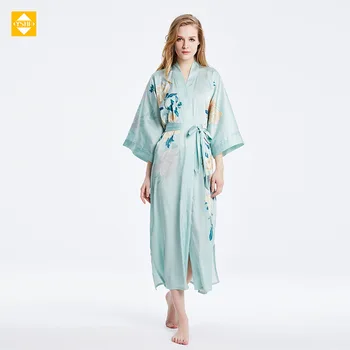 Hangzhou yisi tapybos counter-originali šilko homewear Pailgintas, naujas kimono audinio mulberry šilko Atsitiktinis chalatas