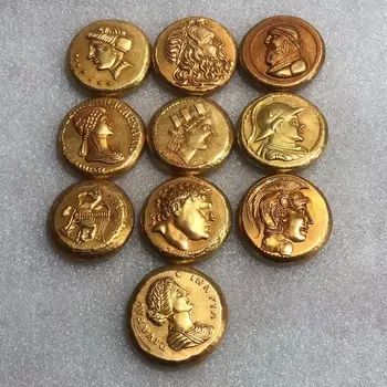 Išskirtinį Archaize graikų Varis, Paauksuota Aukso Monetų Ir Aukso Luitų 10-piece Set / Random Pristatymas