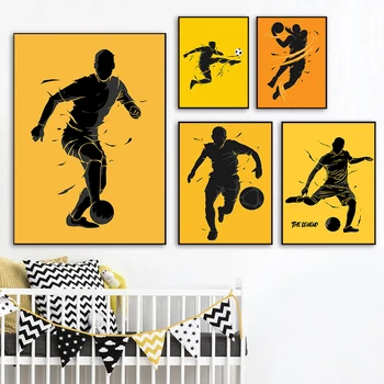 Pritaikoma Sporto Mokykla, Vaikų Kambarys Namo Frameless Anotacija Plakatas Drobės Tapybos Futbolo, Krepšinio, Sienos Meno Nuotrauką