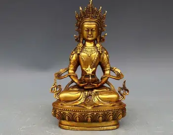 Tibeto Budizmo Šventykla Vario Ir Bronzos Amitayus Guan Yin Bodhisatvos Budos Statula