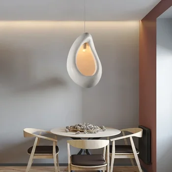 Šiaurės Dizaineris Wabi Sabi Dervos LED priedai veltiniams, vilna Lempa Dekoro Kabantys Sietynai, Virtuvė, Valgomasis Pakaba Apšvietimas Rungtynių
