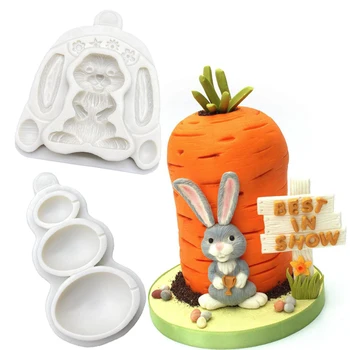 Easter Bunny Kiaušiniai Silikono Formos Sugarcraft Šokoladinių Keksiukų Kepimo Formą Minkštas Tortas Dekoravimo Įrankiai