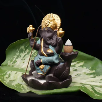 Indijos Ganeša Statula Dramblys Dievas Buda Backflowing Iincense Degiklio Pagrindo Papuošalai Kambarys Sodo Namų Dekoro