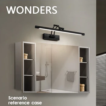 Paprastas, Modernus Vonios Sienelės Lempa LED Metalinis korpusas Akrilo Umbra Sconce Šviesos tualetinis stalelis Sulankstomas Priekiniai Veidrodis Sienos Blizgikliai