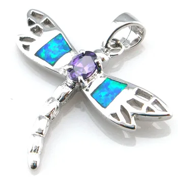 Karšto pardavimo mados blue opal pakabukas dragonfly pakabukas nekclace moterims