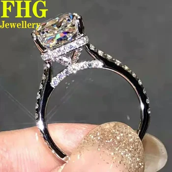 Spinduliavimo Forma 3Carat Au417 10K Baltojo Aukso Žiedo DVVS1 Moissanite Deimantų žiedas Moterų Vestuvės Vestuvinis gimtadienis