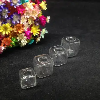 50sets/daug sumaišykite dydžio kvadratų Stiklo Burbulas, pasaulyje padengti papuošalai finidngs stiklo buteliukas dome vaza, stiklo pakabukas noras butelis karoliai