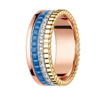 Aukštos kokybės įvairių spalvoto metalo žiedai Prabangus dizainas kontrastingos spalvos, pora žiedus