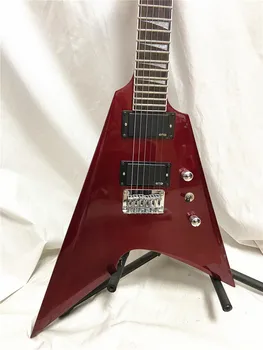 Metalo Raudona suderinta šakių orlaivių elektrinė gitara Sidabro priedai fiksuotojo fortepijonas tiltas gali būti pritaikytas nemokamas pristatymas