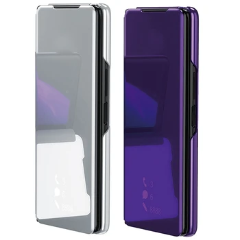 2X Smart Veidrodis, Flip Case For Samsung Galaxy Z 2 Kartus 5G Odos dangą, 5G Telefono dėklas Atramos Funkciją-4 ir 5