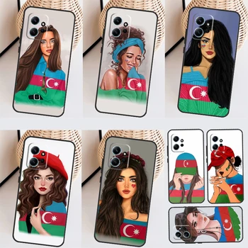 Azerbaidžano Vėliava Mergina Atveju Xiaomi Redmi Pastaba 12 11 10 8 9 Pro 12S 11S 9S 10S Coque Už Redmi 12 9C 10C 12C