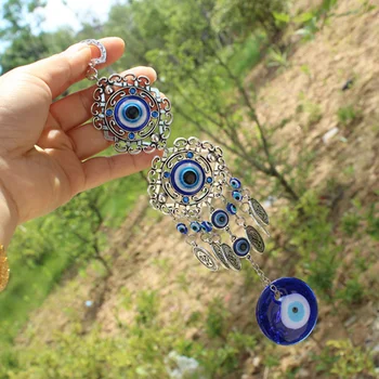 Turkijos Mėlynos Akys Amuletas Sienos Apsaugos Kabinti Apdailos Pasisekė Pakabukas Vėjo Varpeliais Kabinti Ornamentu Sodas, Namų Apdaila