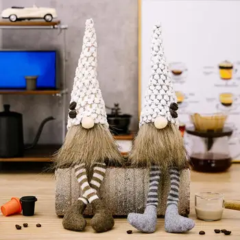 Gnome Ornamentu Minkštas Audinys Didelis Nosies Ilgai Ant Kad Dizainas Su Ilgą Kojos Plonos Tekstūros Medvilnės Darbalaukio Rudolph Lėlės Beveidis Pliušas